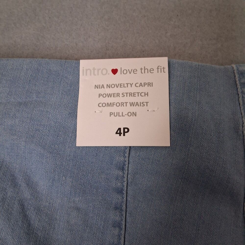 Intro Love The Fit Capri Pants Crop Size 4P Denim Stretch Legging Pullon Boho - Picture 10 of 13
